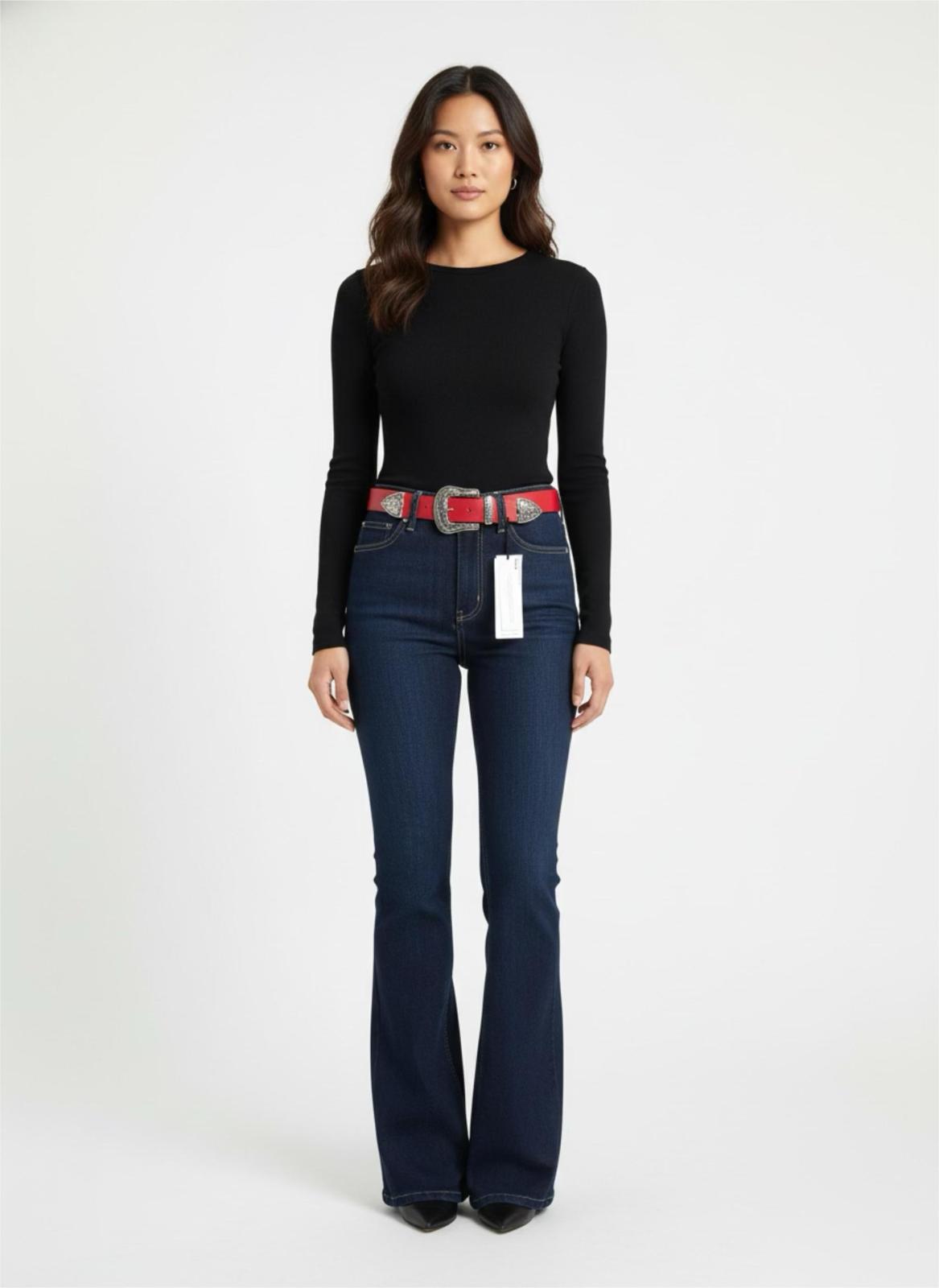 Women’s High-Rise Flare Jeans – Dark Wash (Size 5)