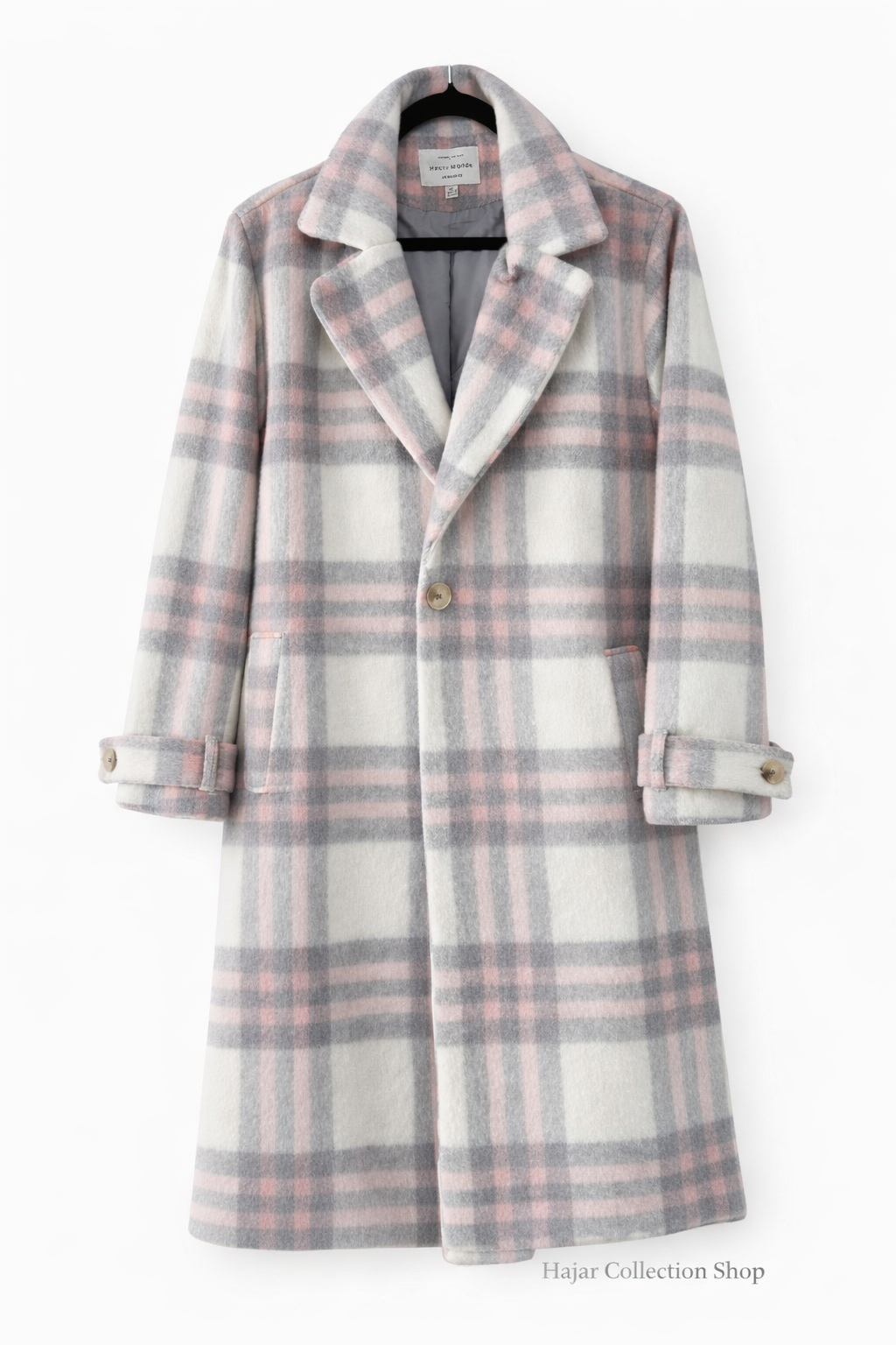 Classic Women’s Plaid Coat (Size M)