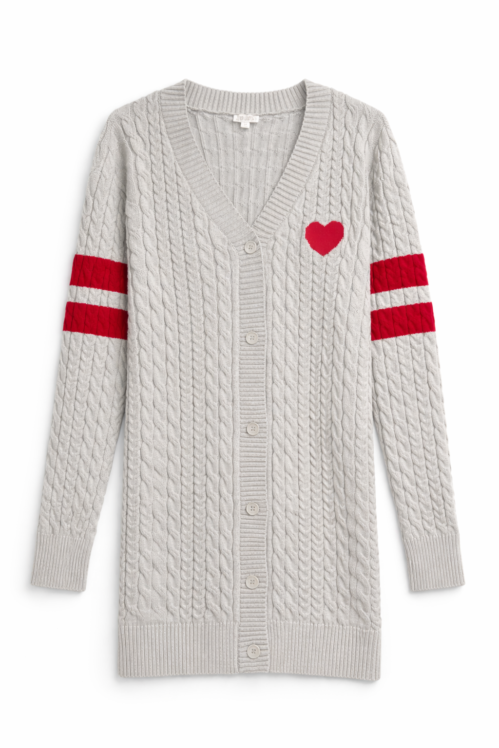 Women’s Cable-Knit Cardigan with Heart Detail