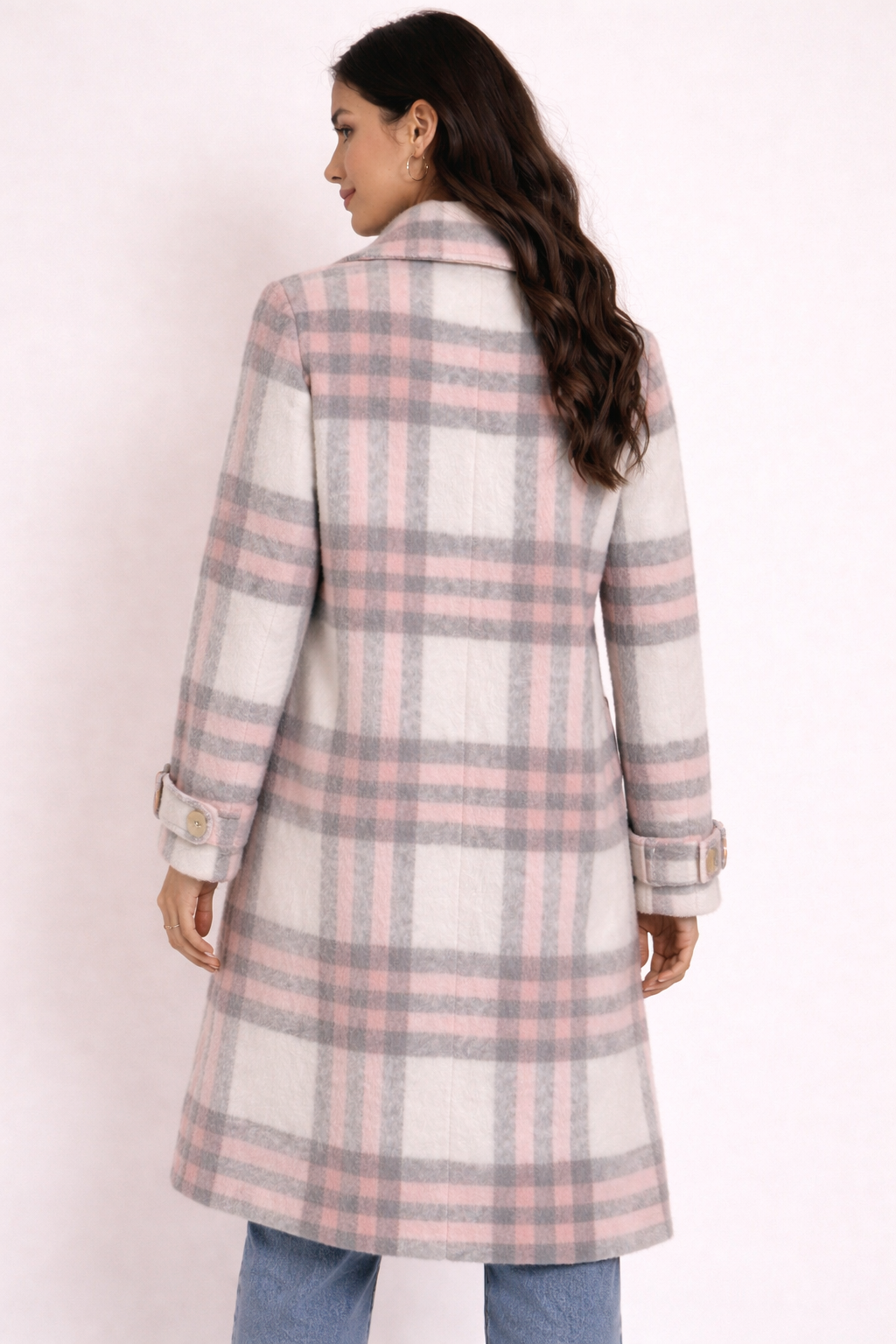 Classic Women’s Plaid Coat (Size M)
