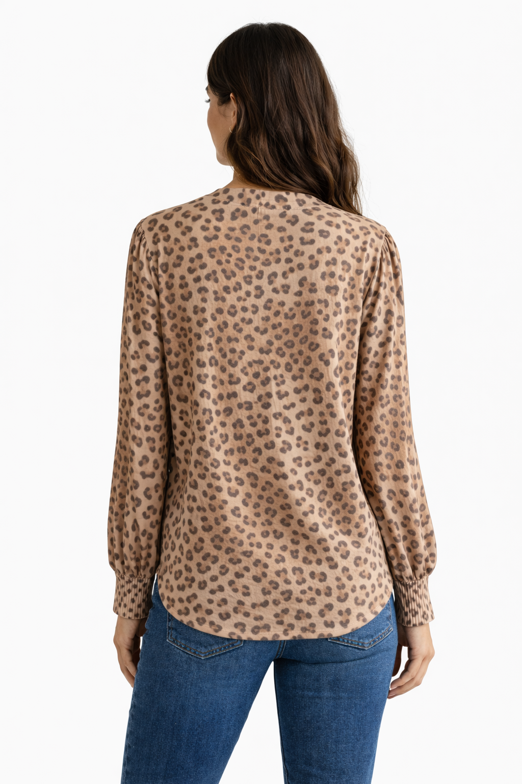 Leopard Print Long Sleeve Blouse